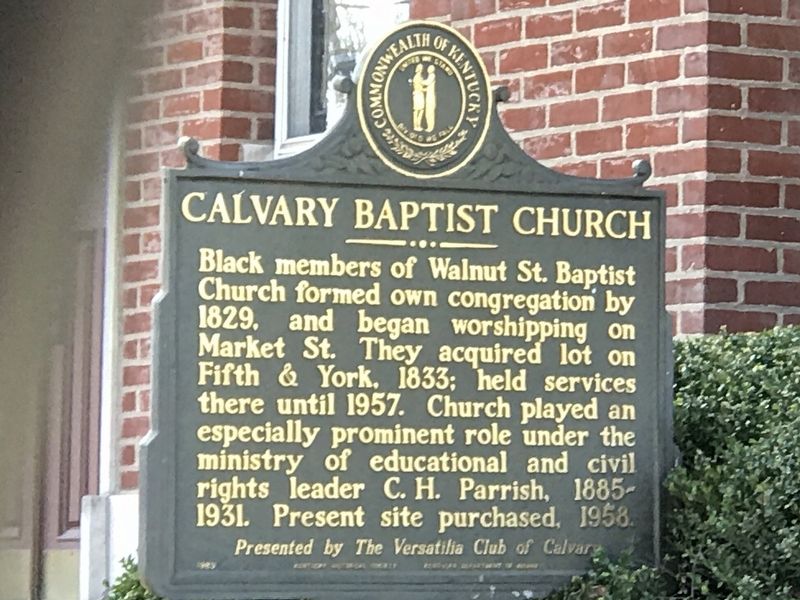 Calvary Baptist Church Marker image. Click for full size.
