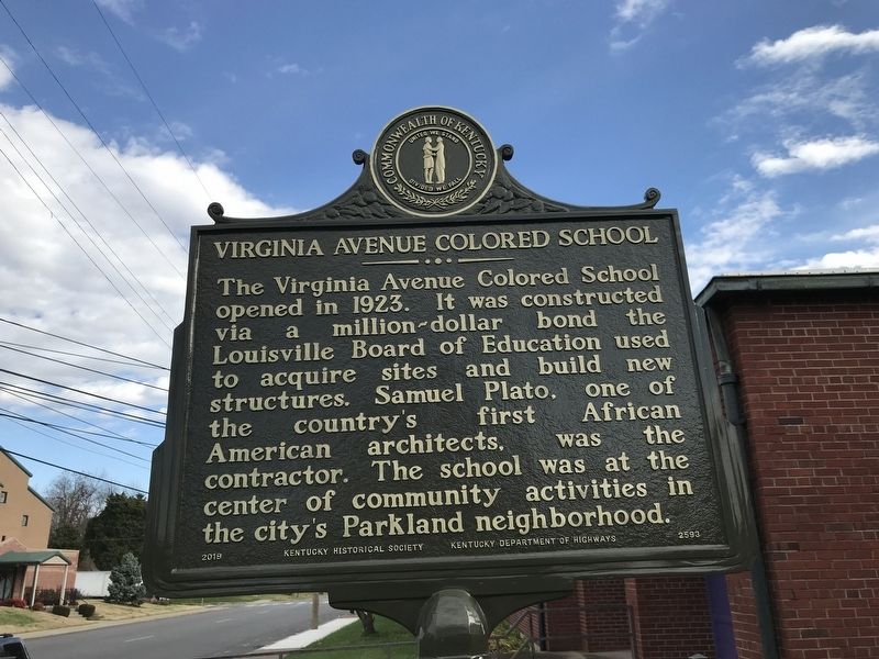 Virginia Avenue Colored School Marker (Side A) image. Click for full size.