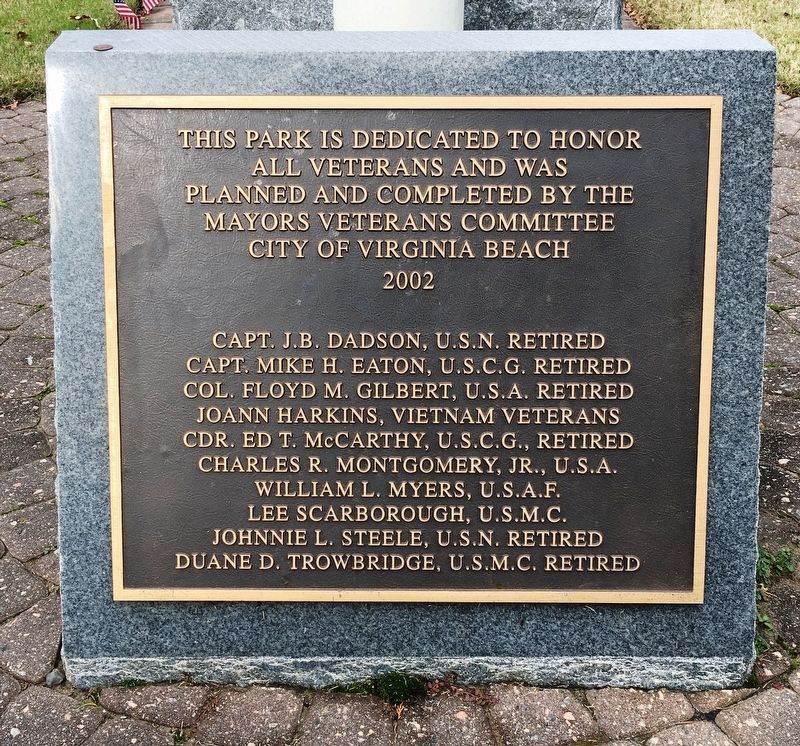 Veterans Memorial Dedication Plaque image. Click for full size.
