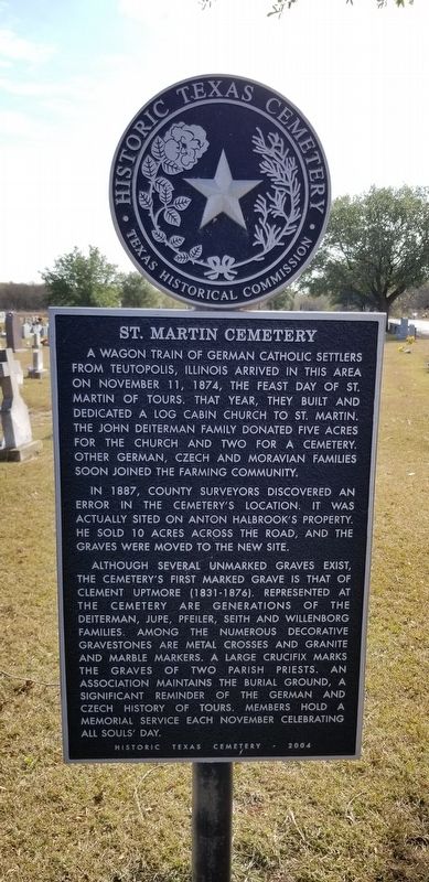 St. Martin Cemetery Marker. Click for full size. St. Martin Cemetery Marker image. Click for full size.