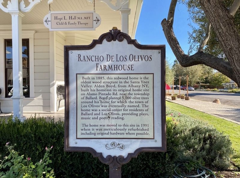 Rancho De Los Olivos Farmhouse Marker image. Click for full size.