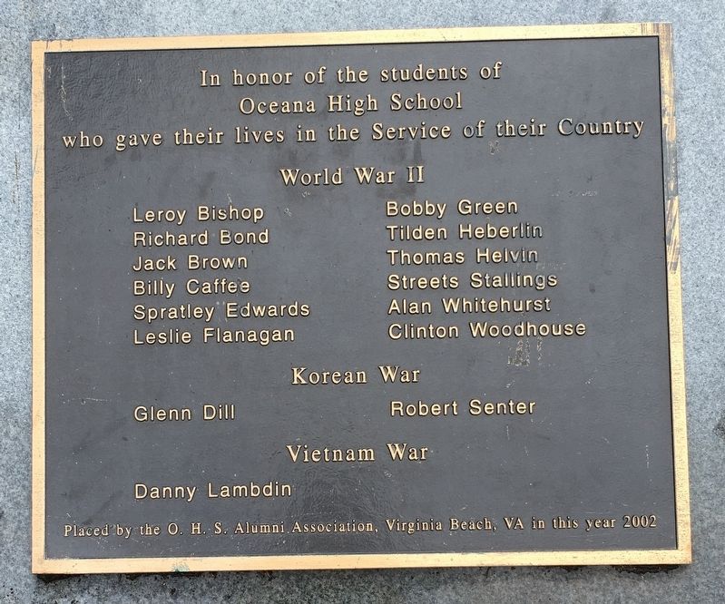 Oceana High School Veterans Memorial image. Click for full size.