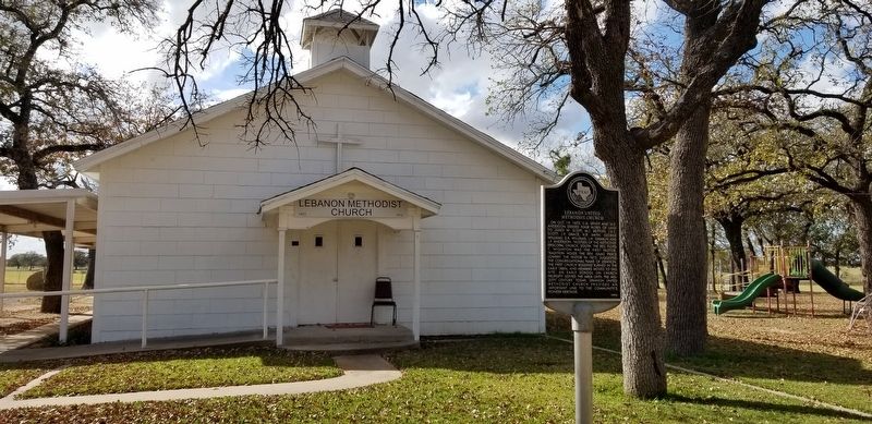 Lebanon United Methodist Church and Marker image. Click for full size.
