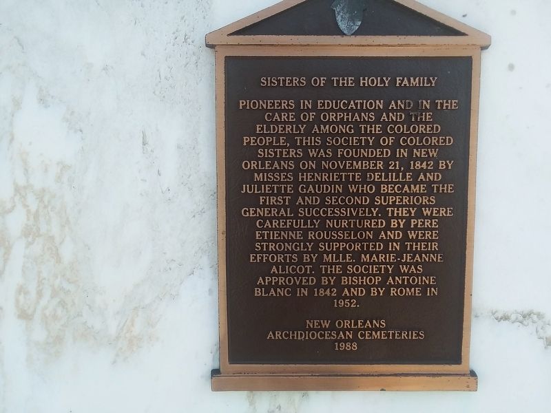 Sisters Of The Holy Family Marker image. Click for full size.