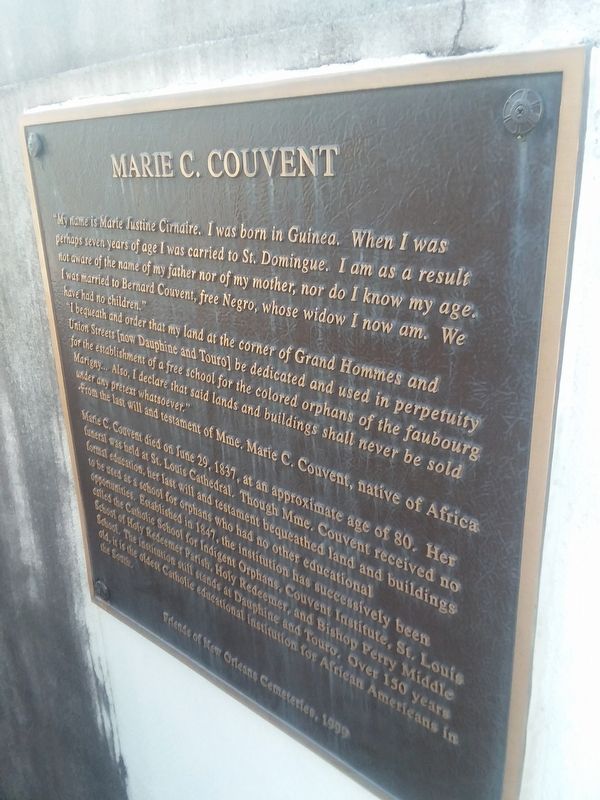 Marie C. Couvent Marker image. Click for full size.