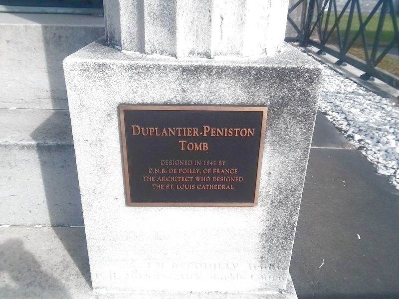 Duplantier-Peniston Tomb Marker. Click for full size. Duplantier-Peniston Tomb Marker image. Click for full size.