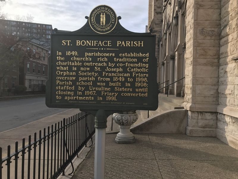 St. Boniface Parish Marker (Side B). Click for full size. St. Boniface Parish Marker (Side B) image. Click for full size.