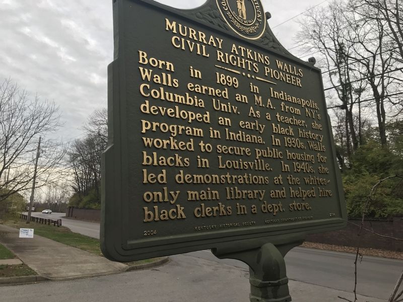 Murray Atkins Walls Civil Rights Pioneer Marker (Side A) image. Click for full size.