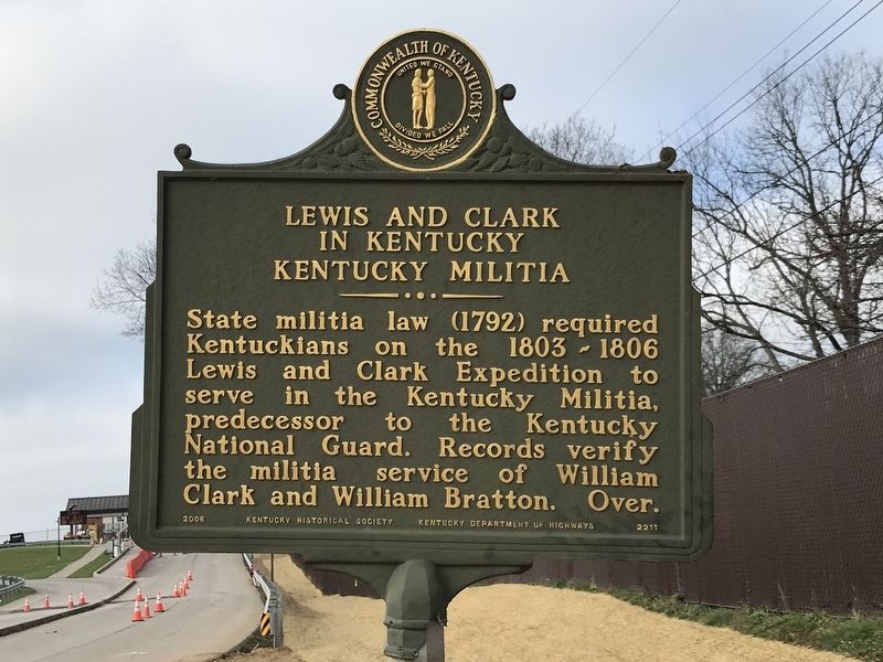 Lewis and Clark in Kentucky — Kentucky Militia Marker (Side A) image. Click for full size.