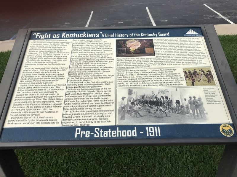 "Fight as Kentuckians" Marker. Click for full size. "Fight as Kentuckians" Marker image. Click for full size.