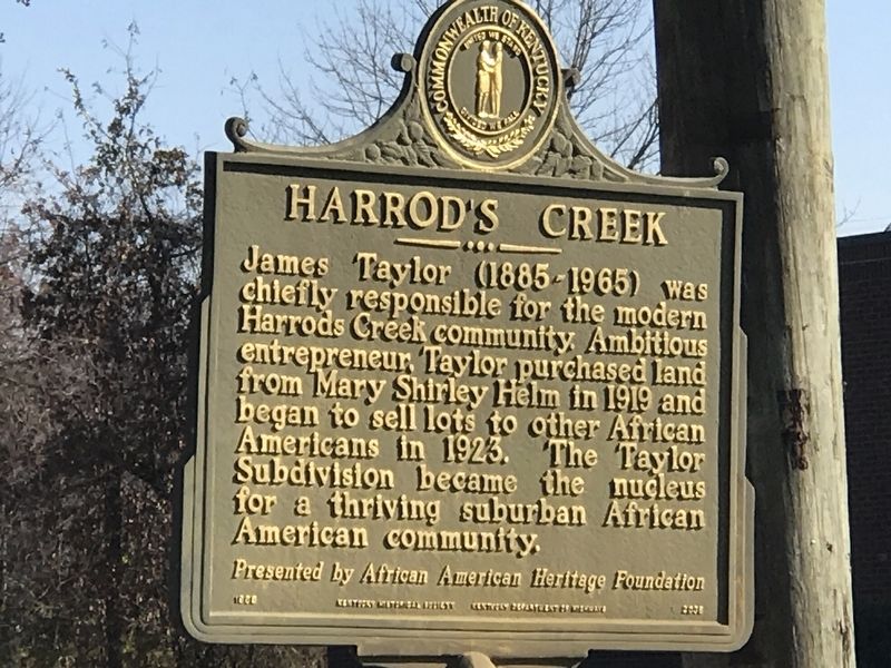Harrod's Creek Marker (Side A) image. Click for full size.