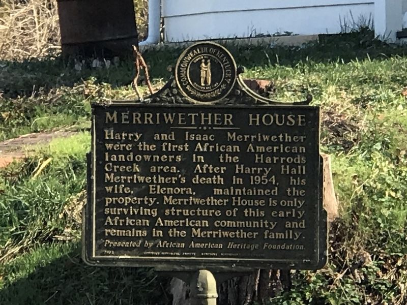 Merriwether House Marker (Side B) image. Click for full size.