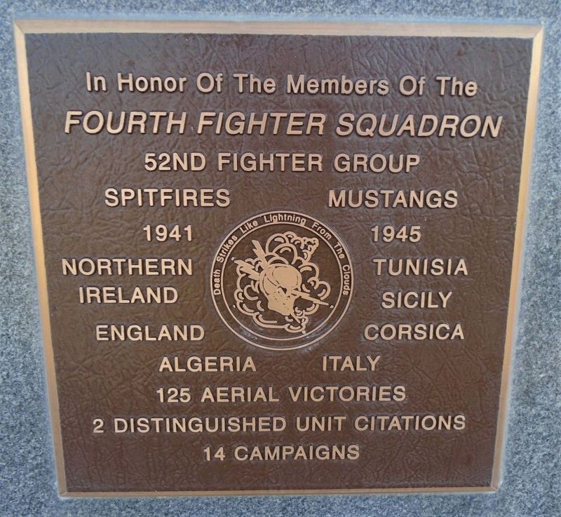 <i>Fourth Fighter Squadron</i> Marker. Click for full size. <i>Fourth Fighter Squadron</i> Marker image. Click for full size.