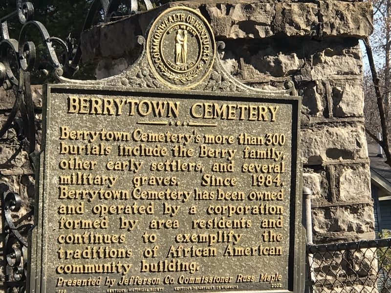 Berrytown Cemetery Marker (Side B) image. Click for full size.
