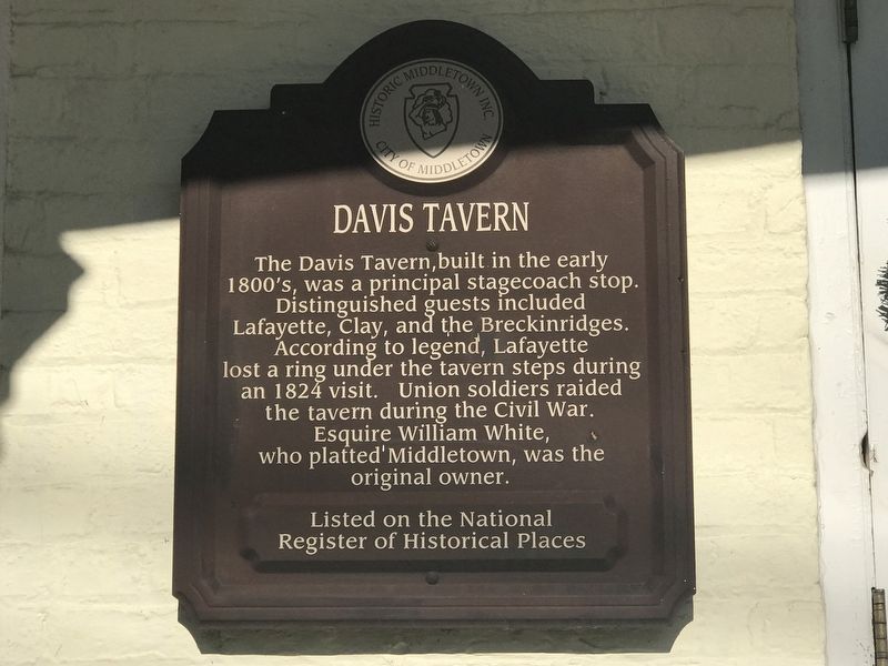 Davis Tavern Marker image. Click for full size.