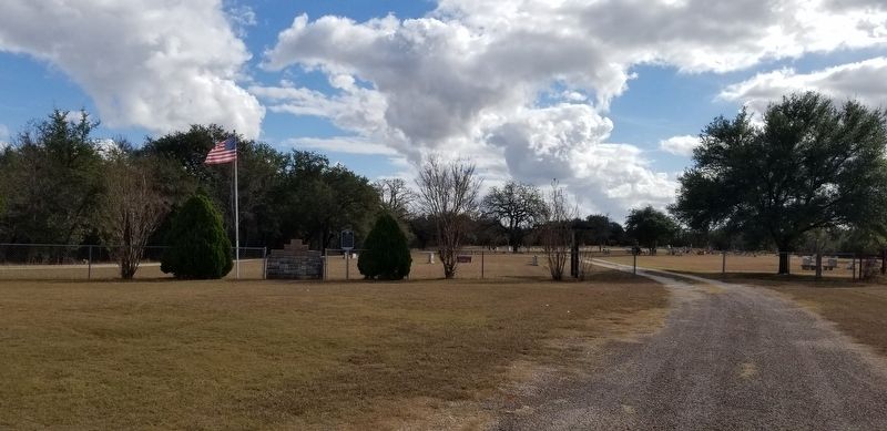 The front entrance to the Smith Bend - Coon Creek Cemetery with the marker. Click for full size. The front entrance to the Smith Bend - Coon Creek Cemetery with the marker image. Click for full size.