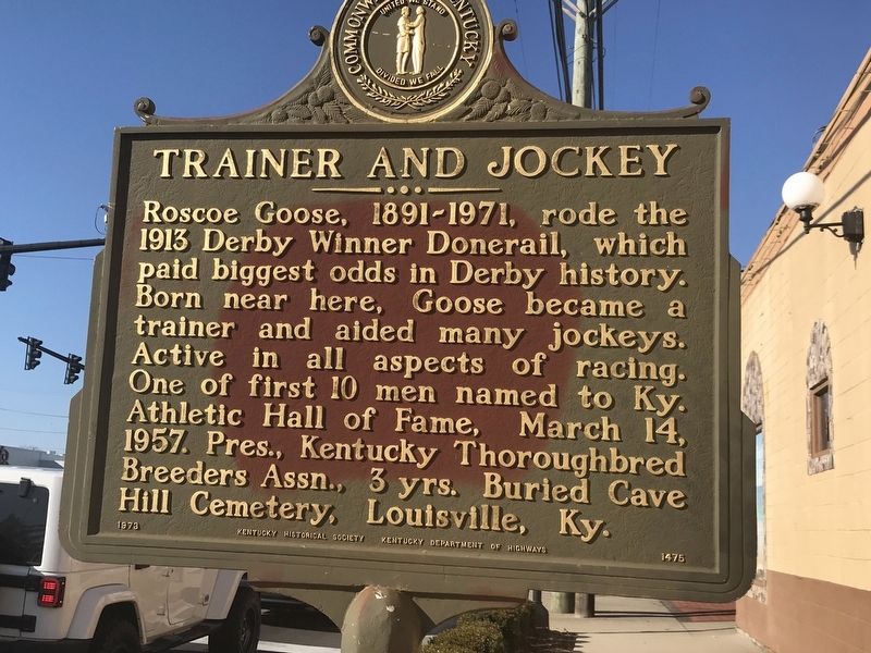 Trainer and Jockey Marker. Click for full size. Trainer and Jockey Marker image. Click for full size.