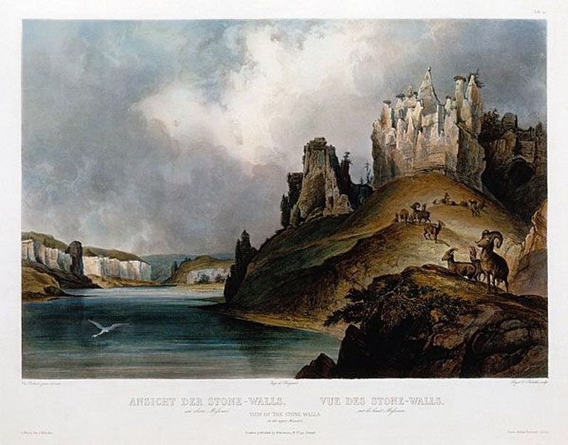 View of the Stone Walls by Karl Bodmer image. Click for full size.