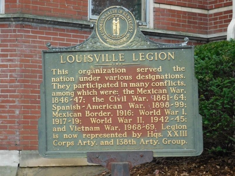 Louisville Legion Marker (Side B). Click for full size. Louisville Legion Marker (Side B) image. Click for full size.