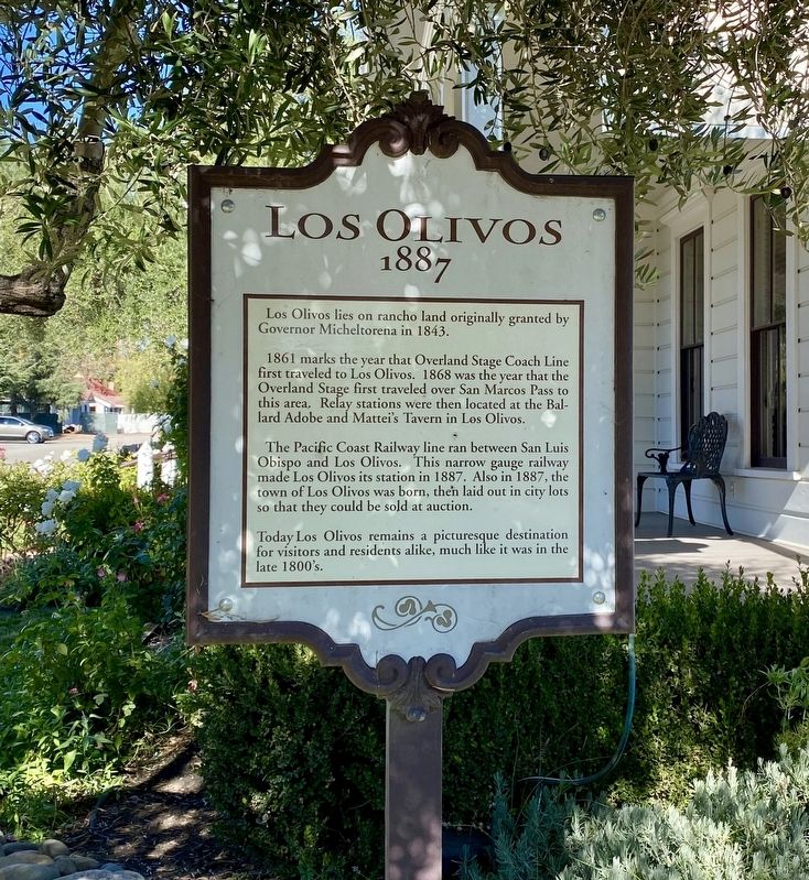 Los Olivos 1887 Marker image. Click for full size.