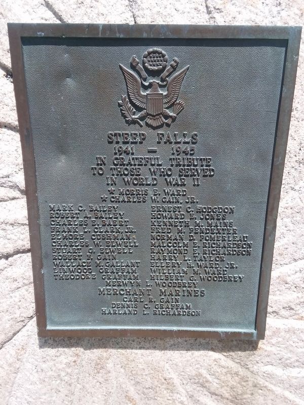 Steep Falls World War II Veterans Memorial image. Click for full size.