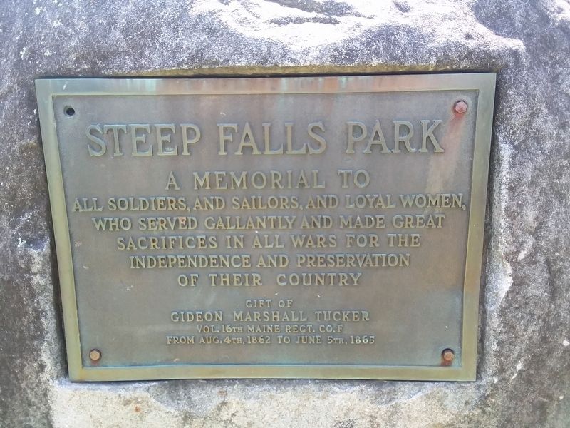 Steep Falls Park Marker image. Click for full size.