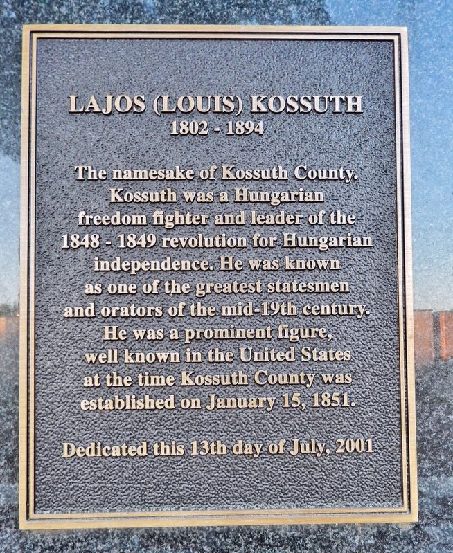 Lajos (Louis) Kossuth Marker image. Click for full size.
