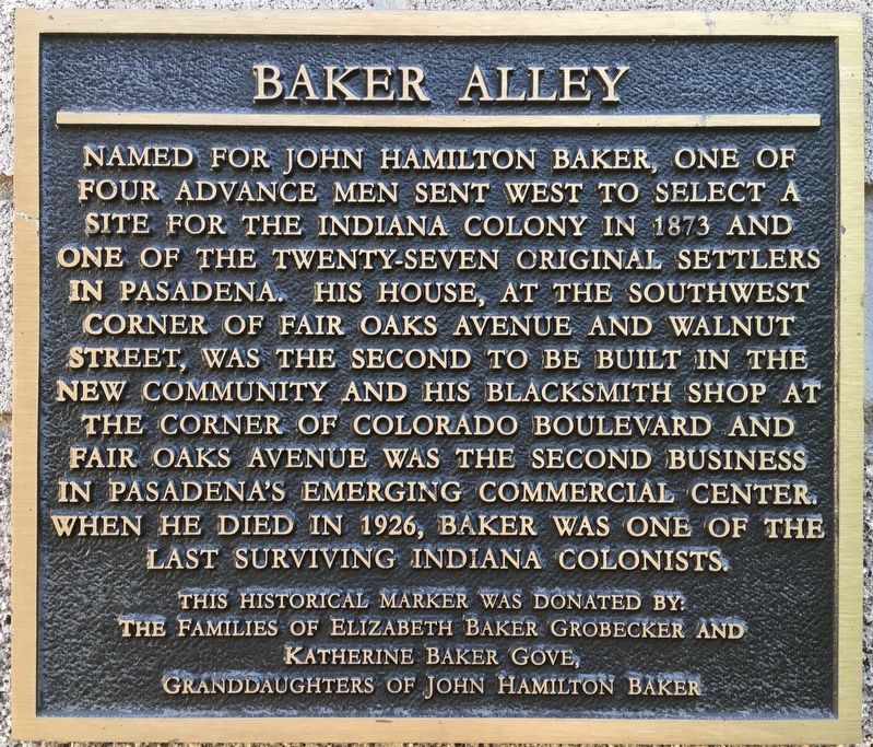 Baker Alley Marker image. Click for full size.
