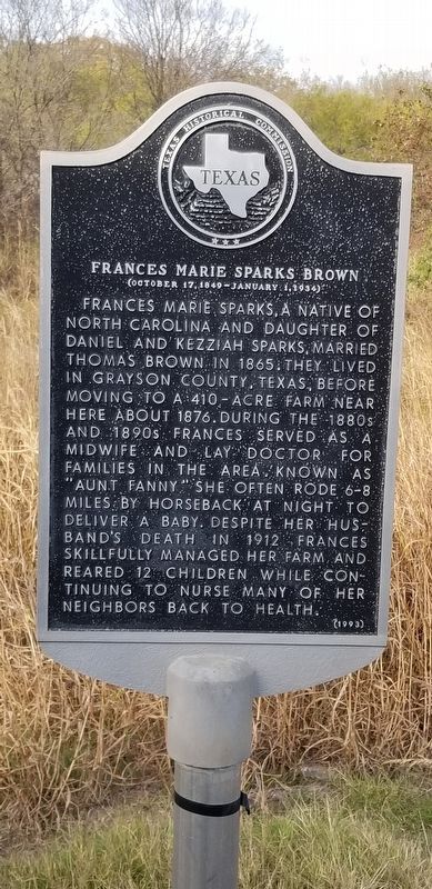 Frances Marie Sparks Brown Marker image. Click for full size.