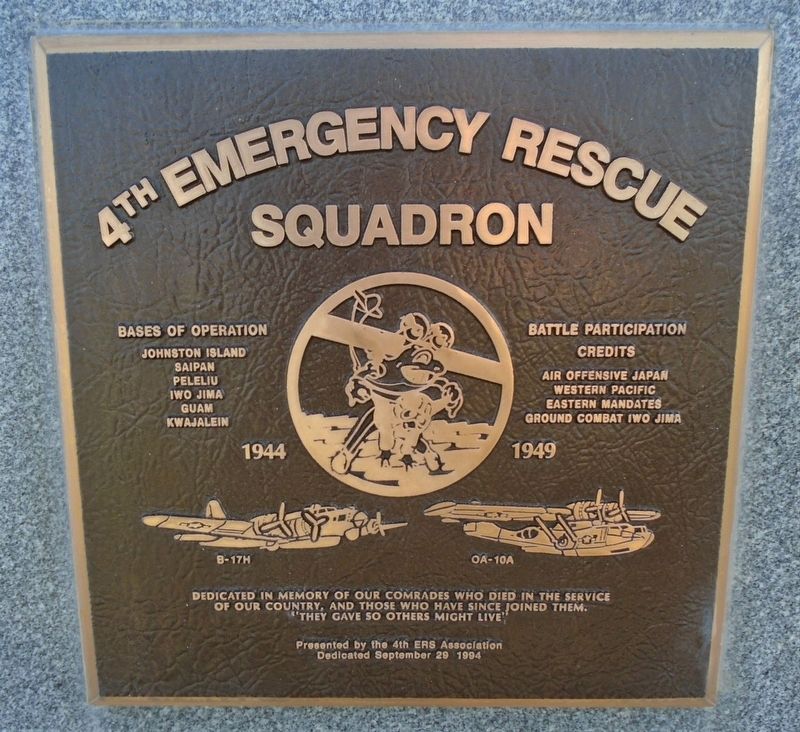 4th Emergency Rescue Squadron Marker image. Click for full size.