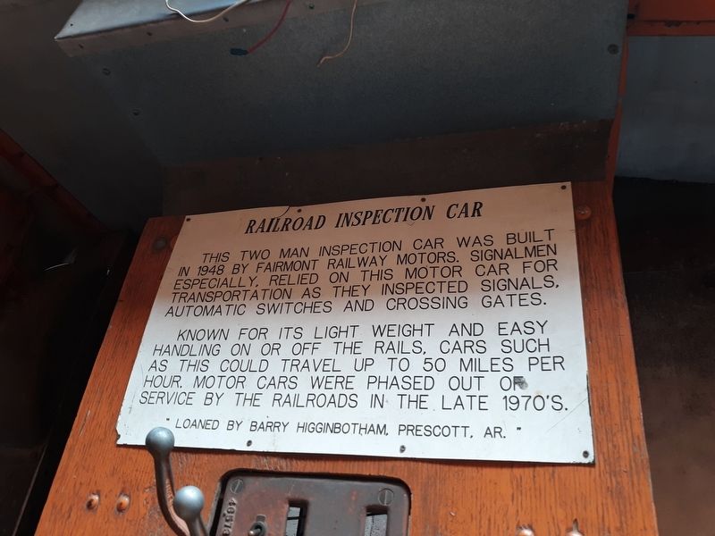 Railroad Inspection Car Marker image. Click for full size.