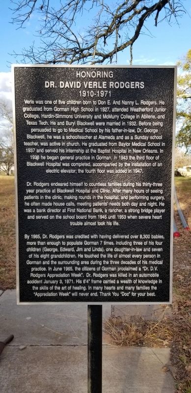 Second Marker for Dr. David Rodgers image. Click for full size.