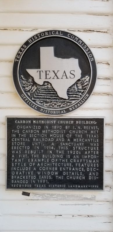 Carbon Methodist Church Building Marker image. Click for full size.