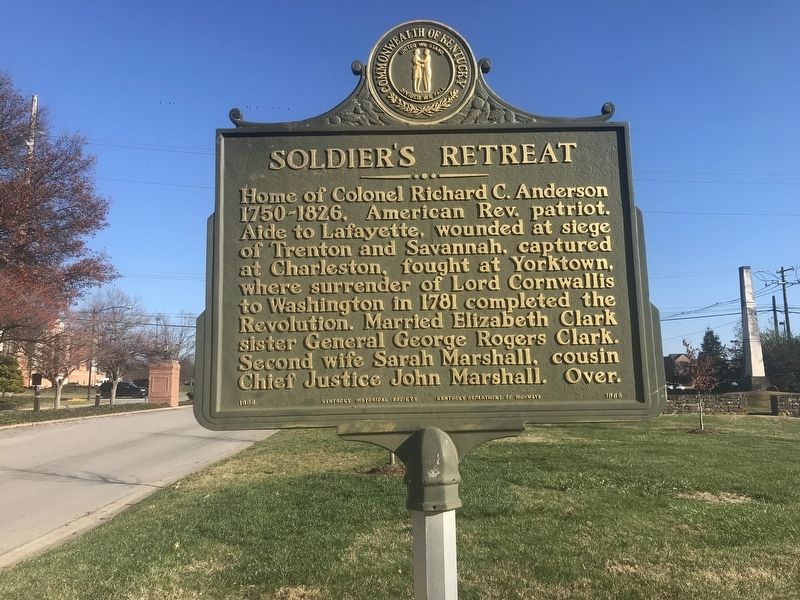 Soldier's Retreat Marker (Side A). Click for full size. Soldier's Retreat Marker (Side A) image. Click for full size.