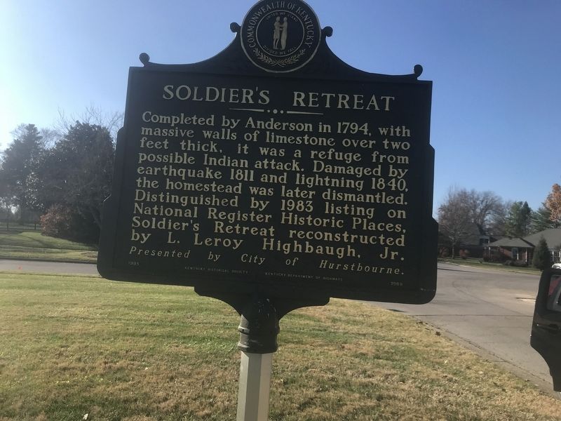 Soldier's Retreat Marker (Side B) image. Click for full size.
