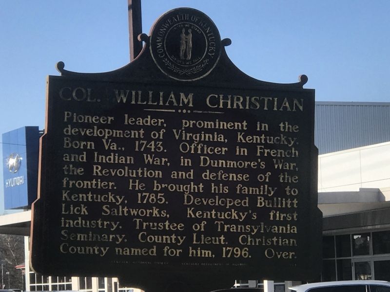 Col. William Christian Marker image. Click for full size.