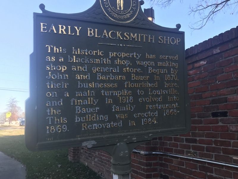 Early Blacksmith Shop Marker image. Click for full size.