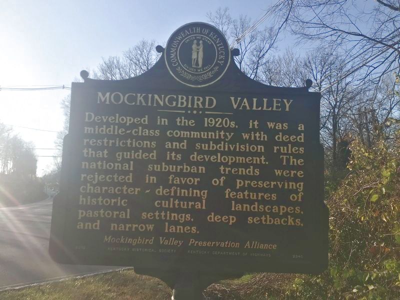 Mockingbird Valley Marker (Side A) image. Click for full size.