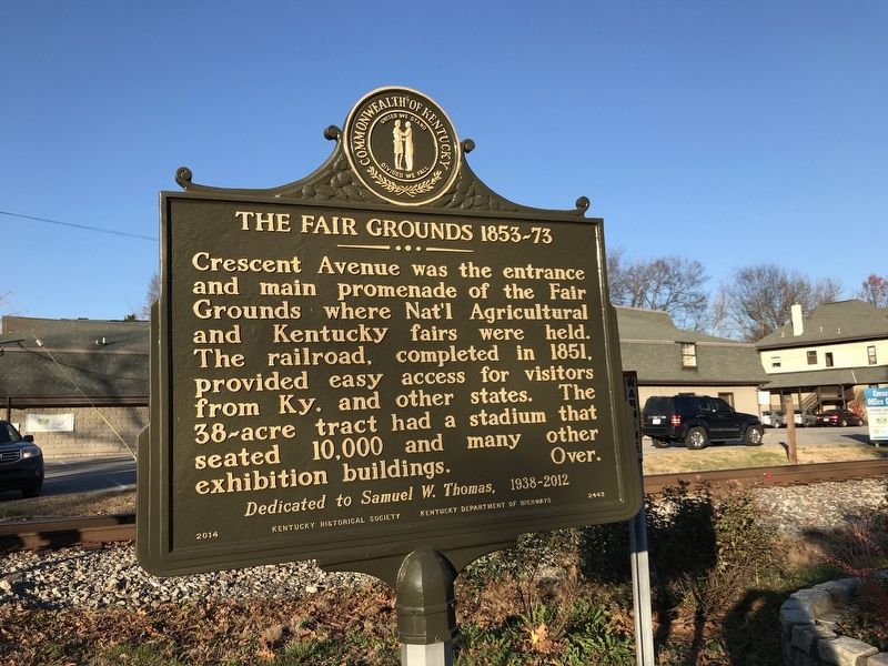 The Fair Grounds 1853-73 Marker (Side A). Click for full size. The Fair Grounds 1853-73 Marker (Side A) image. Click for full size.