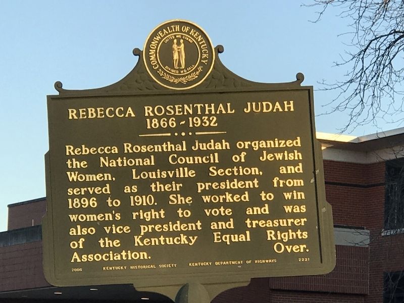 Rebecca Rosenthal Judah Marker. Click for full size. Rebecca Rosenthal Judah Marker image. Click for full size.