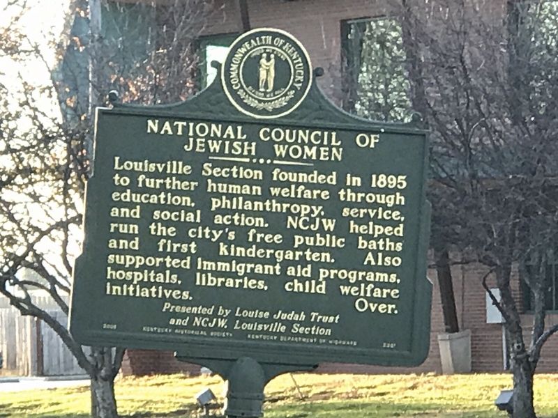 National Council of Jewish Women Marker. Click for full size. National Council of Jewish Women Marker image. Click for full size.