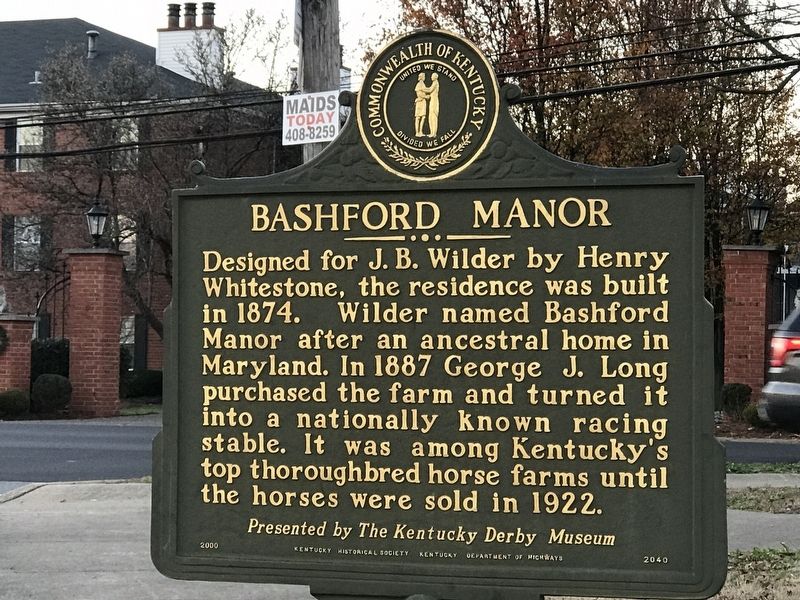 Bashford Manor Marker (Side A) image. Click for full size.