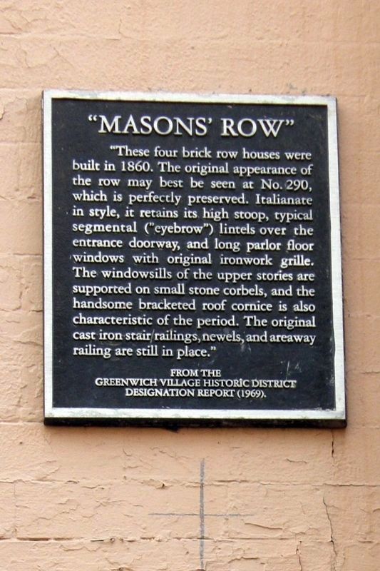 “Mason�s Row” plaque image. Click for full size.