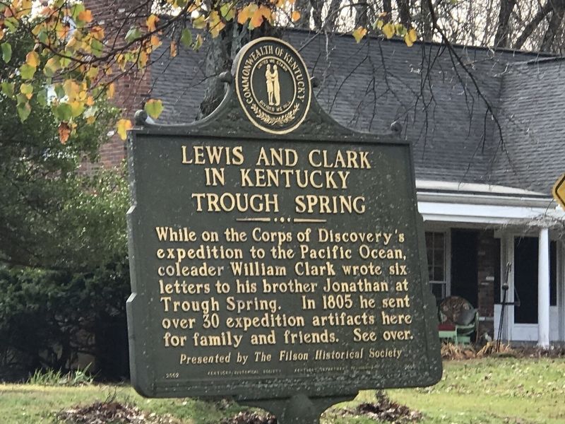 Lewis and Clark in Kentucky Trough Spring Marker image. Click for full size.