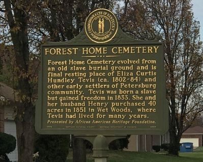 Forest Home Cemetery Marker (Side A) image. Click for full size.