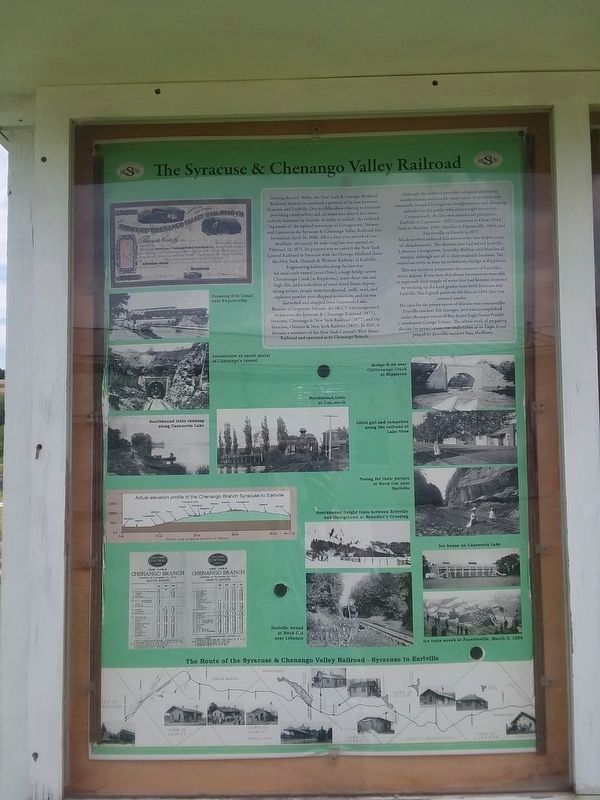 The Syracuse & Chenango Valley Railroad Marker image. Click for full size.