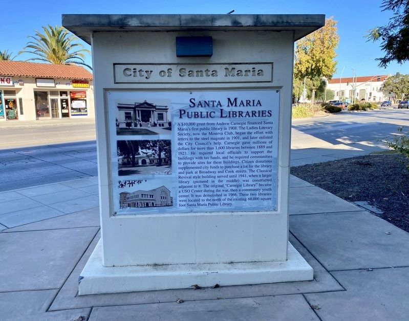 Santa Maria Libraries Marker image. Click for full size.