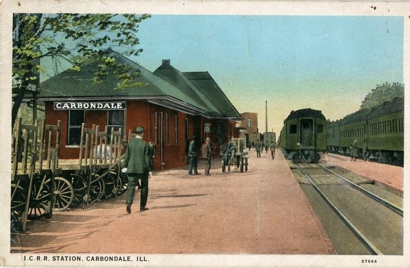<i>I.C.R.R. Station, Carbondale, ILL.</i>. Click for full size. <i>I.C.R.R. Station, Carbondale, ILL.</i> image. Click for full size.