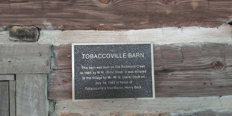 Tobaccoville Barn Marker image. Click for full size.