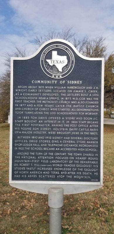 Community of Sidney Marker image. Click for full size.